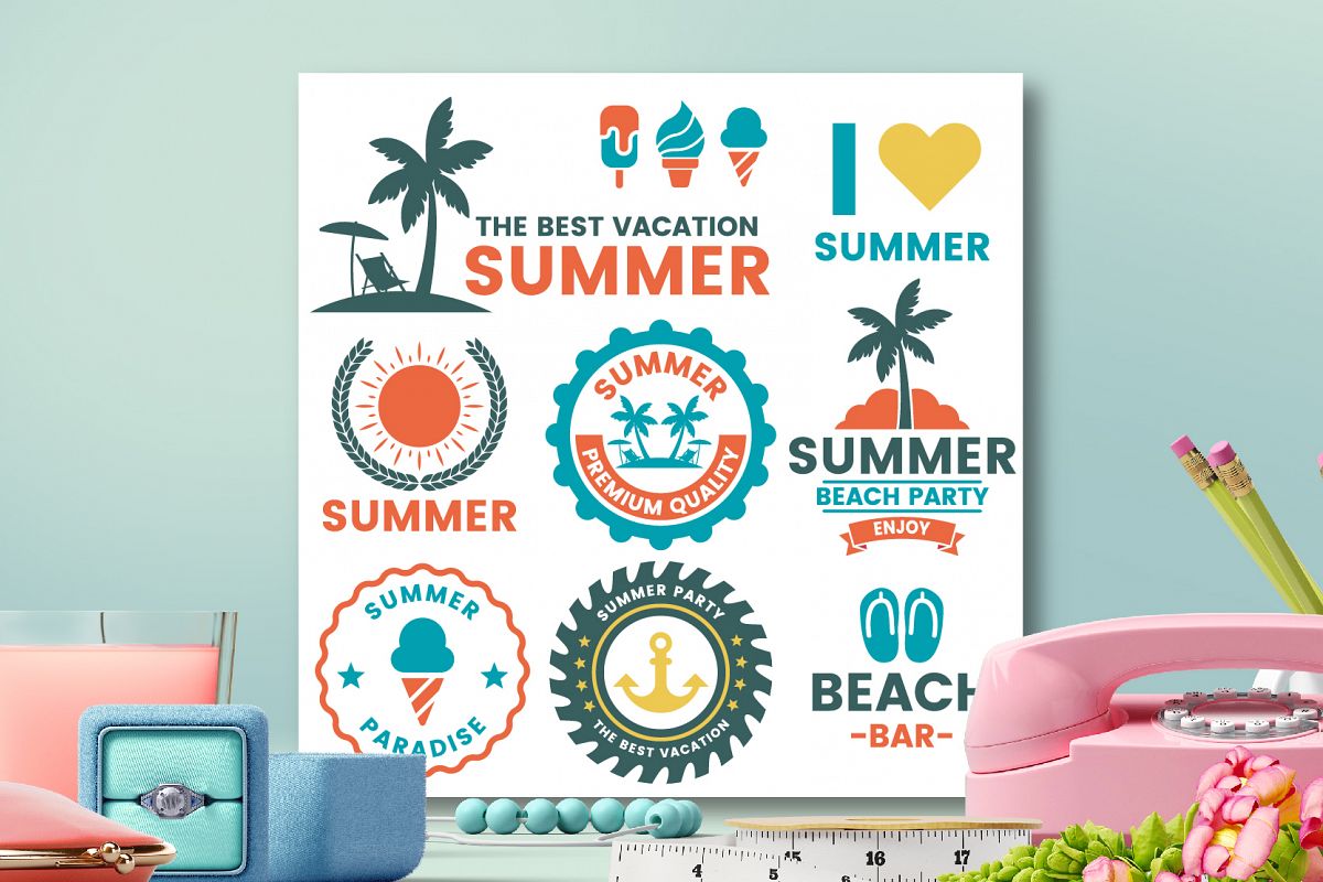 63 SUMMER VINTAGE BADGE & RIBBON example image