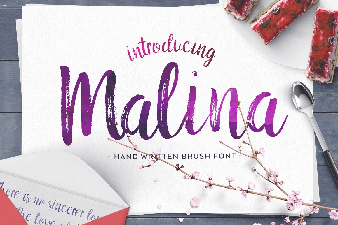 Malina Brush Font example image