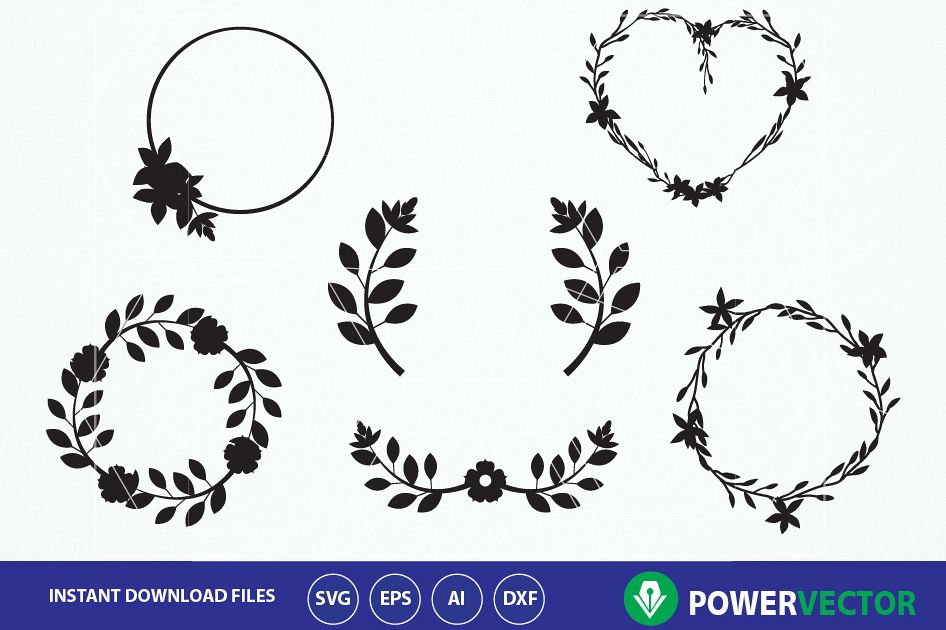 Download Floral Wreath Svg Collection. Invitatio | Design Bundles
