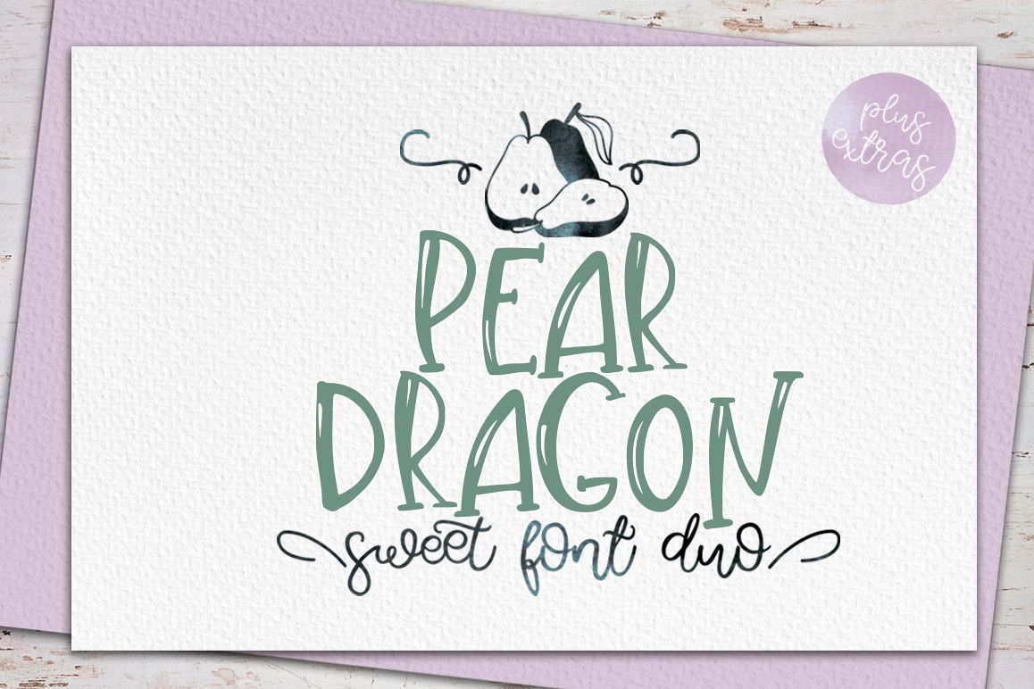 Pear Dragon.Sweet font duo&extras example image