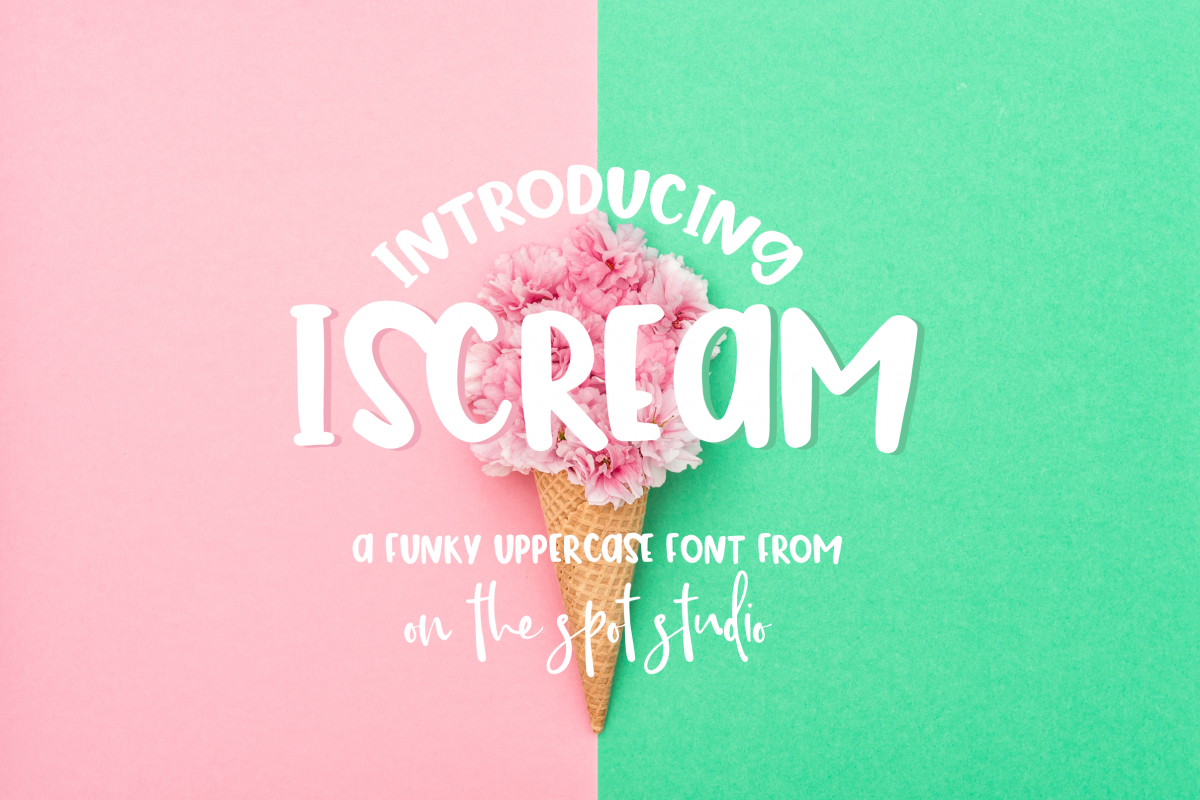 iScream - A fun and funky uppercase font example image