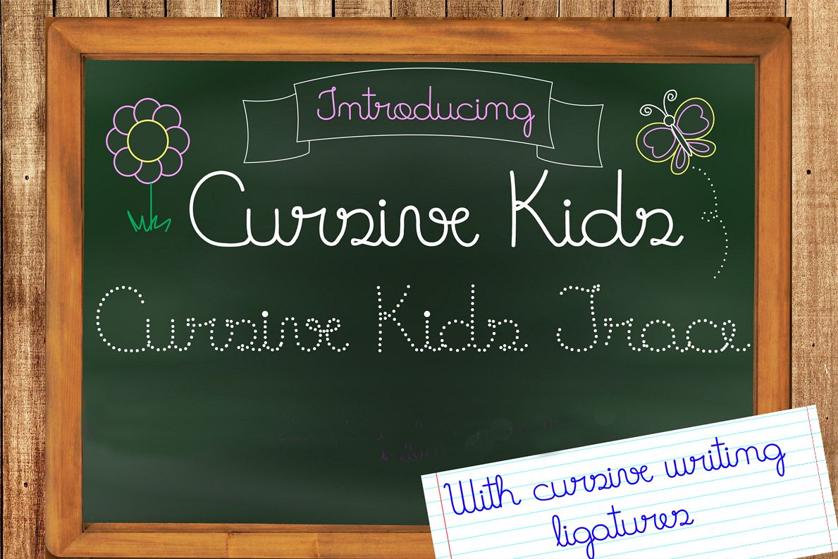 Fonts Cursive Kids and Cursive Kids Trace example image