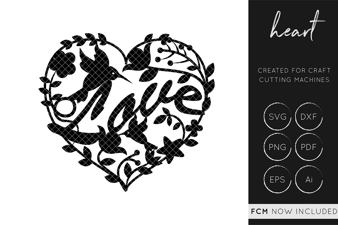 Download Love Heart SVG Cut File - DXF Cut File | Design Bundles