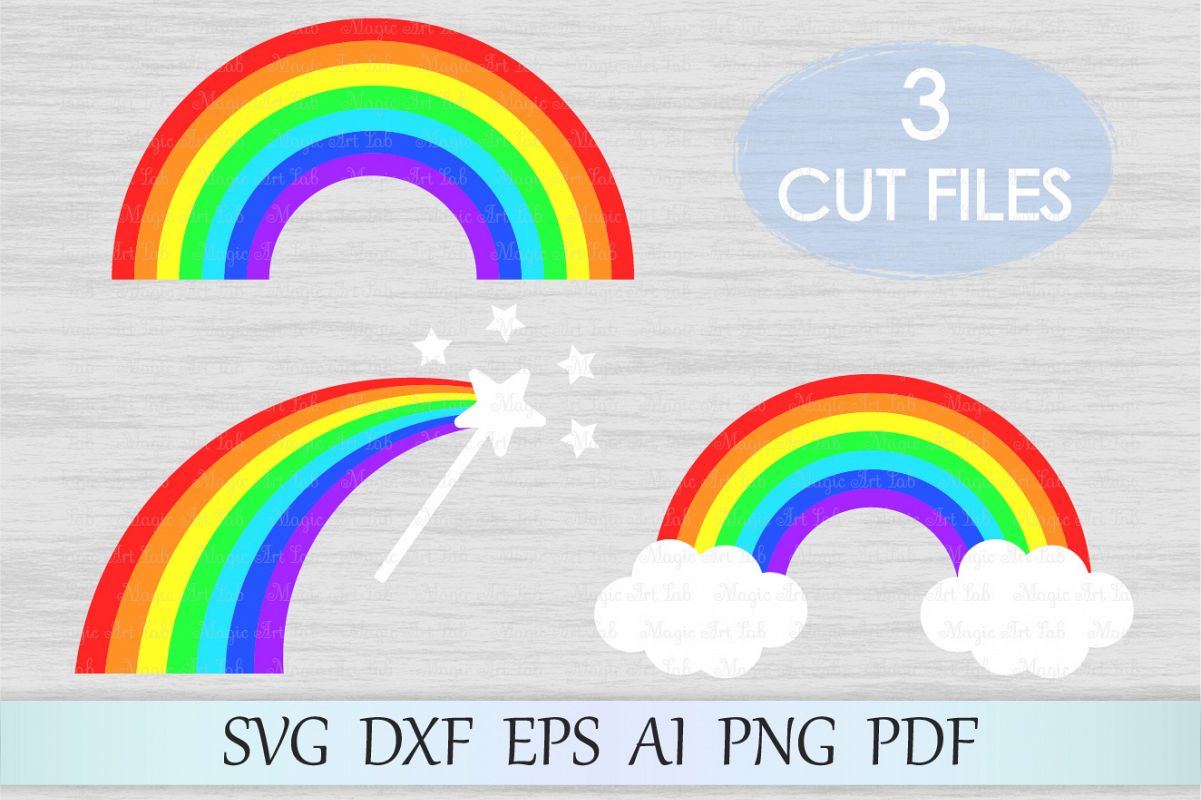 Download Rainbow svg, Rainbow with clouds svg, R | Design Bundles