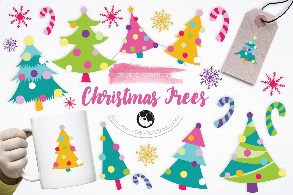 Christmas Trees graphics and illustrations example image