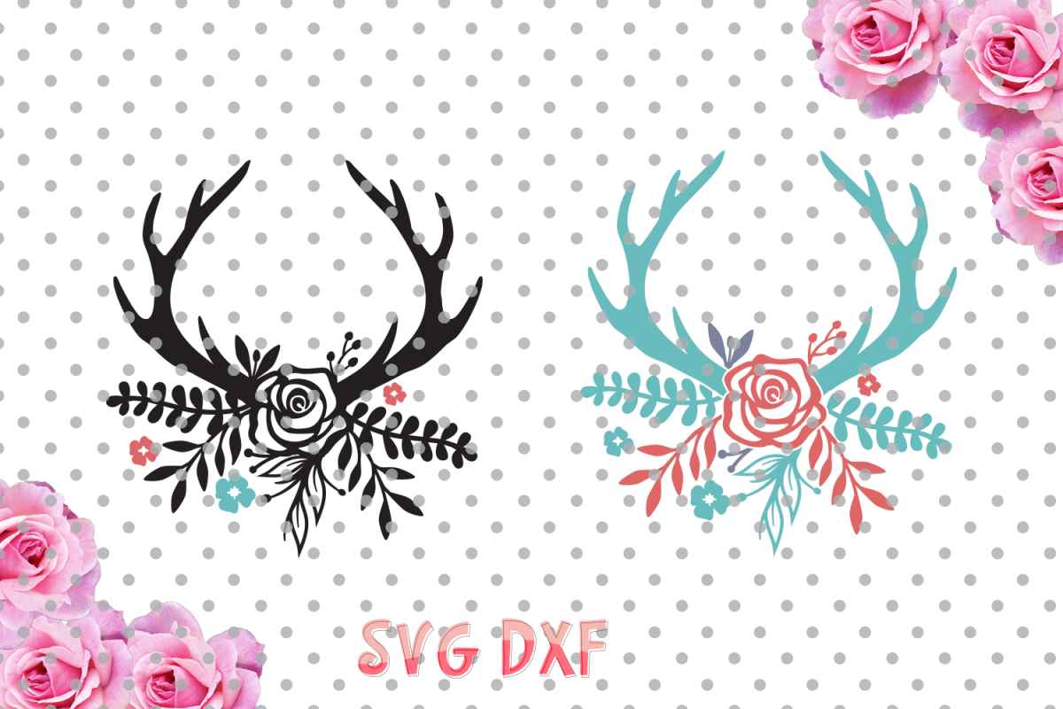 Download Floral Antlers Svg, boho svg, antlers, | Design Bundles