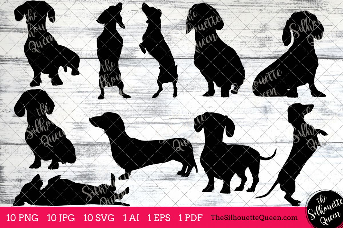 Download Dachshund Dog Silhouettes Clipart Clip | Design Bundles