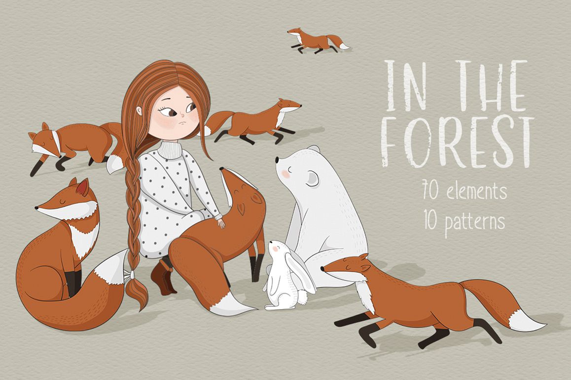 In the forest. Vector clipart example image