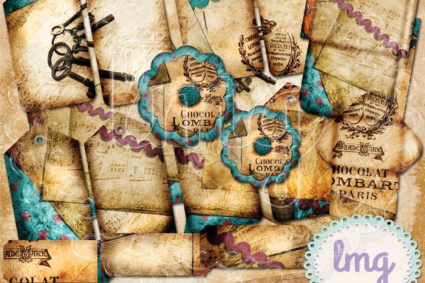 Vintage Chocolate Junk Journal Kit example image