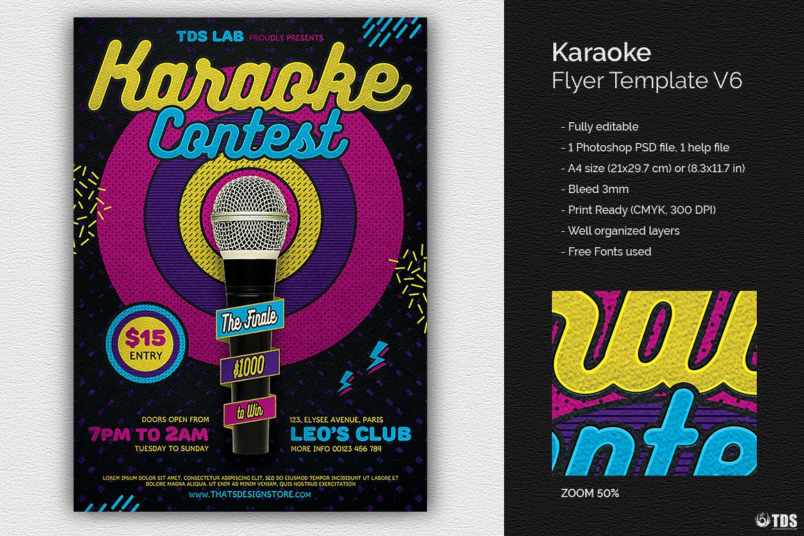 Karaoke Flyer Template V6 example image