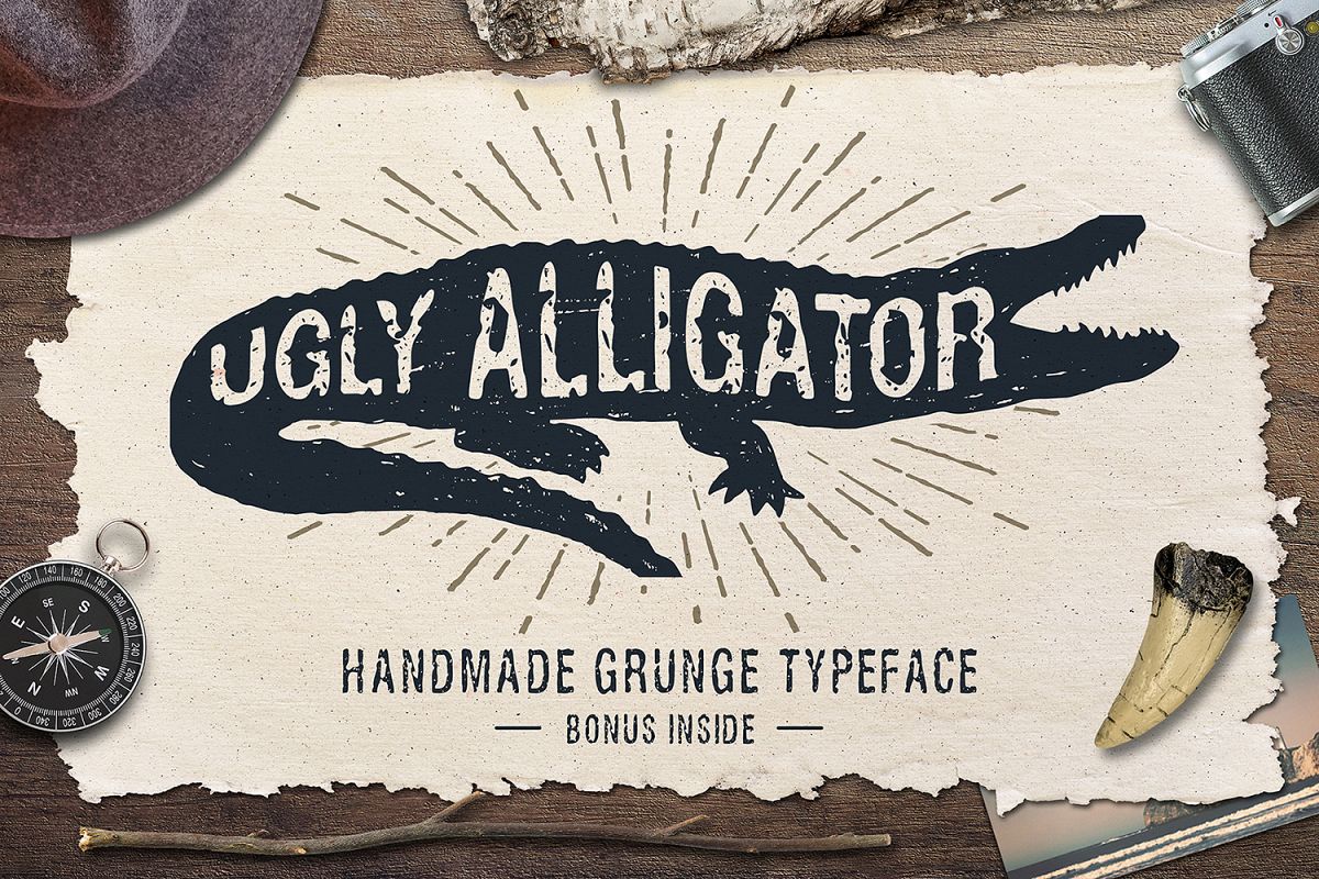 Ugly Alligator - Grunge Typeface example image