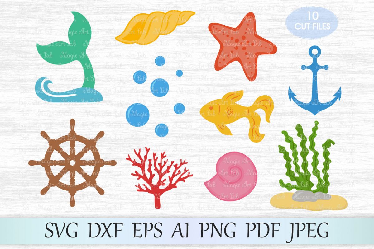 Download Under the sea svg file, Uderwater bundl | Design Bundles