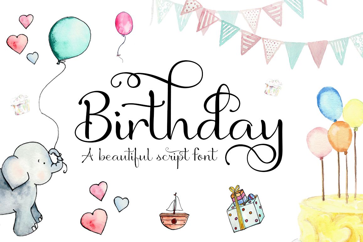 Birthday Script Font example image