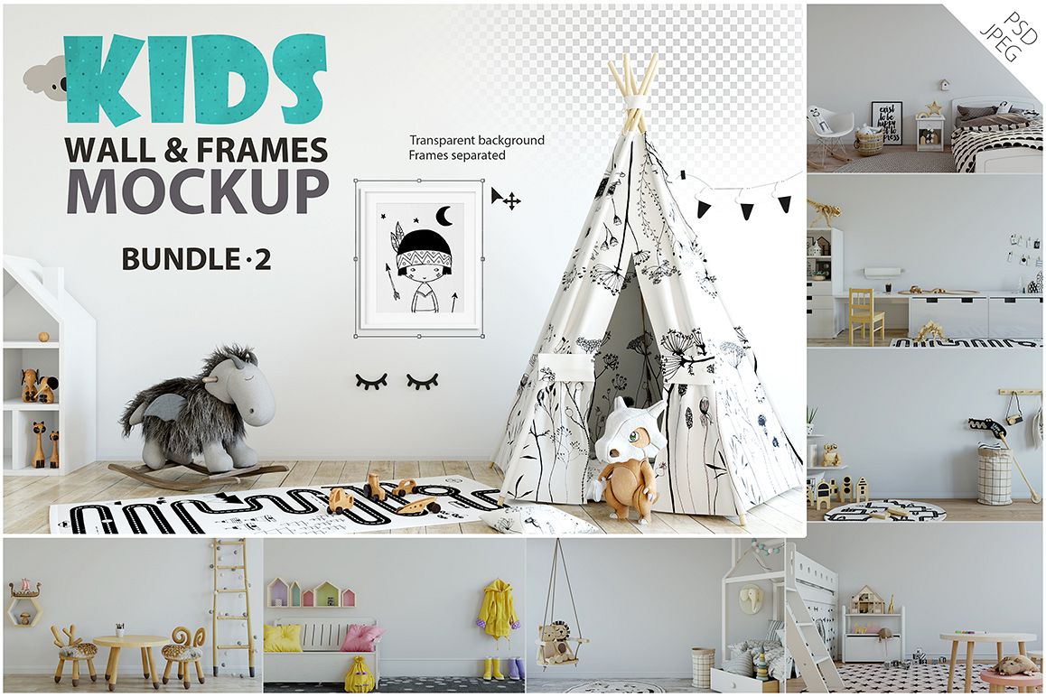 KIDS WALL & FRAMES Mockup Bundle - 2 example image