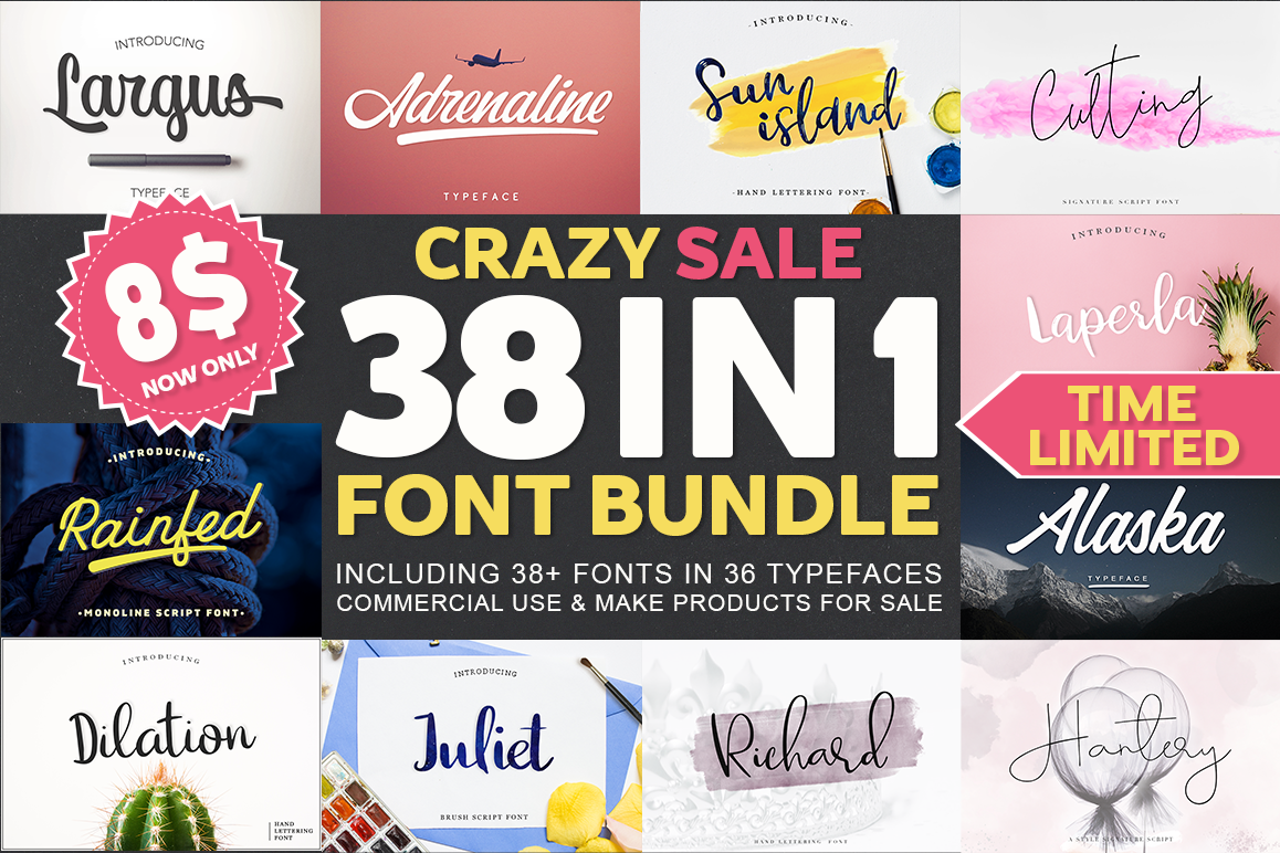 38 IN 1 Font Bundle BIG SALE! example image