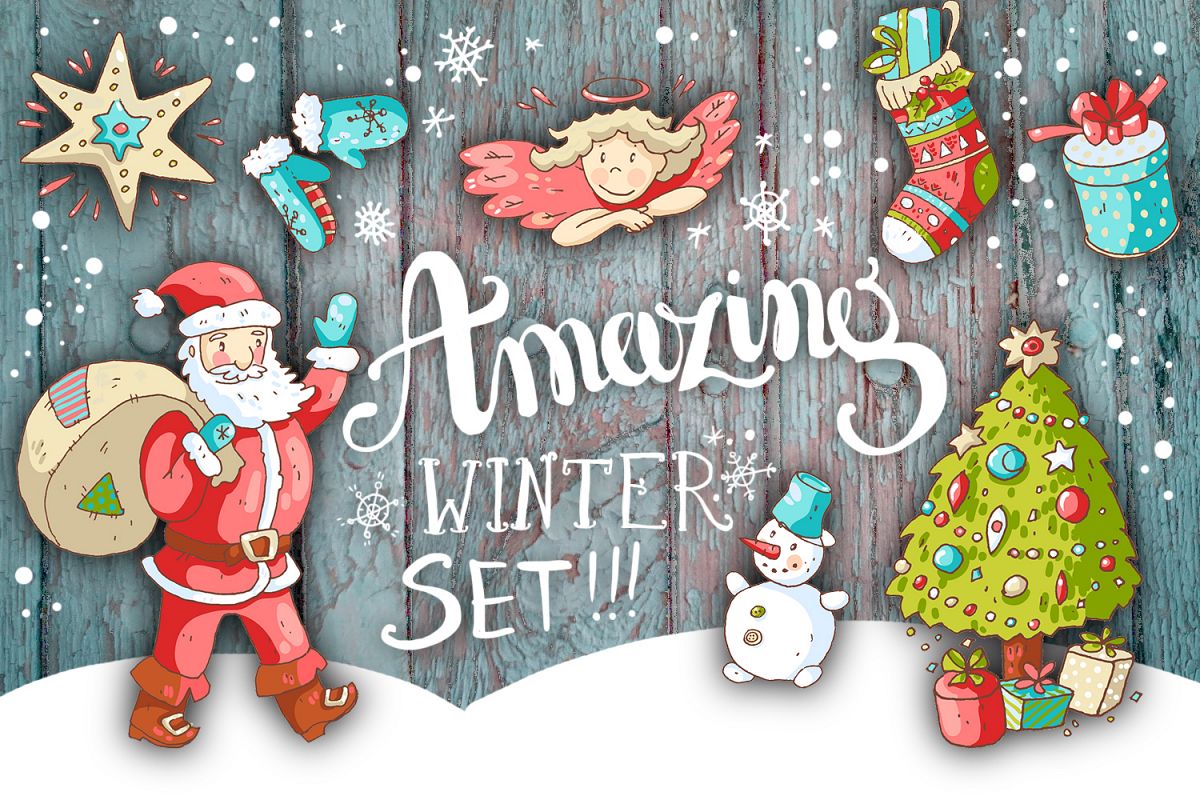 Cute doodle Xmas and New Year example image