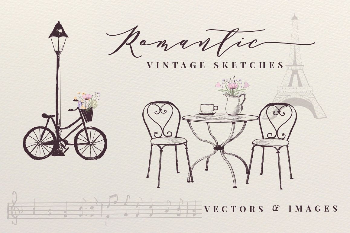 Romantic Vintage Sketches example image