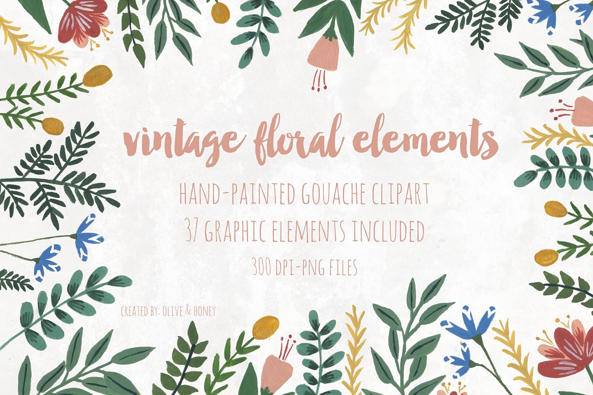 Vintage Flowers & Leaves example image