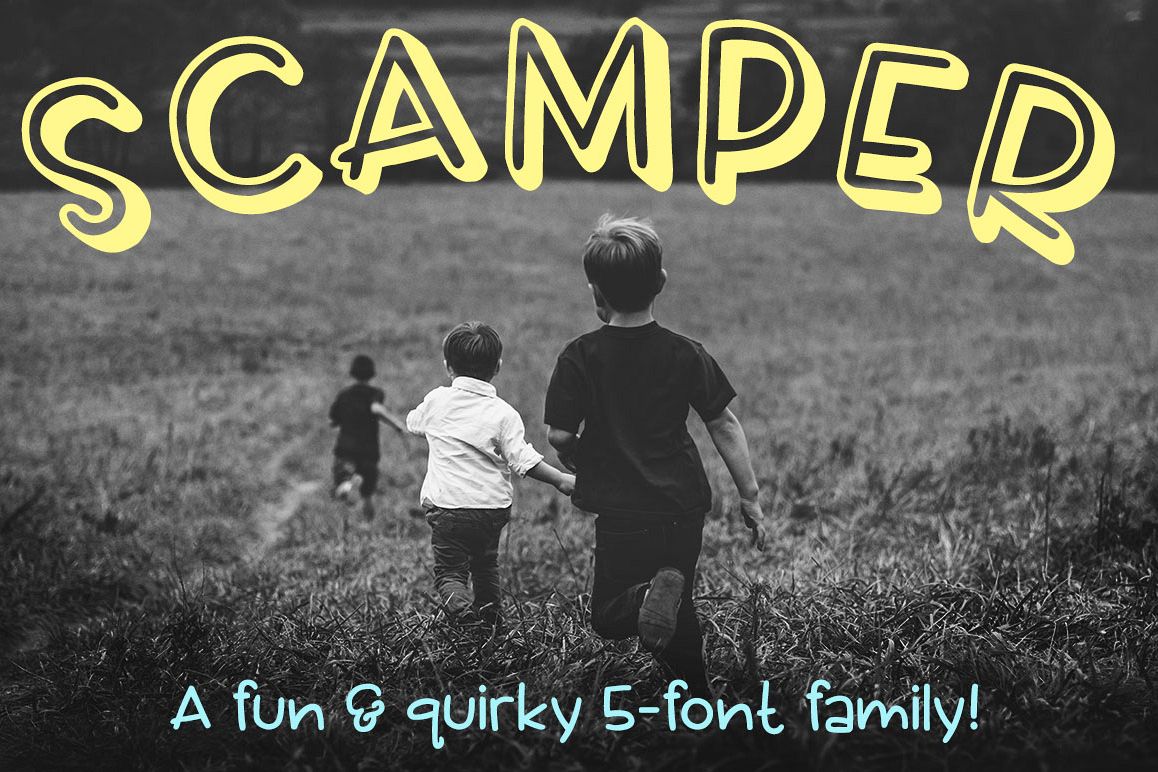 Scamper: a five-font family example image