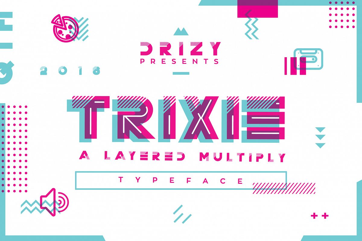 Trixie Layered Multiply Typeface example image