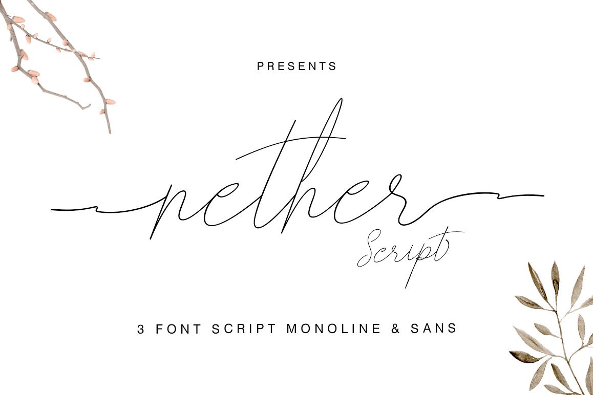 Nether Font Trio Script & Sans example image