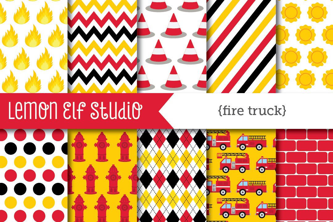 Fire Truck-Digital Paper (LES.DP50) example image