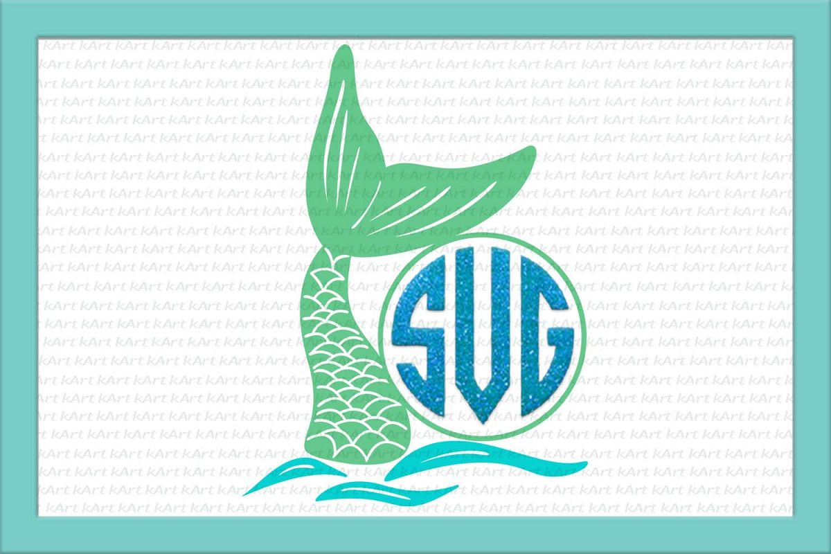 Download Mermaid Monogram Fish tail Monogram SVG | Design Bundles