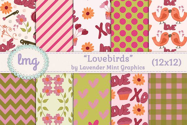 Lovebirds Valentines Day Backgrounds example image