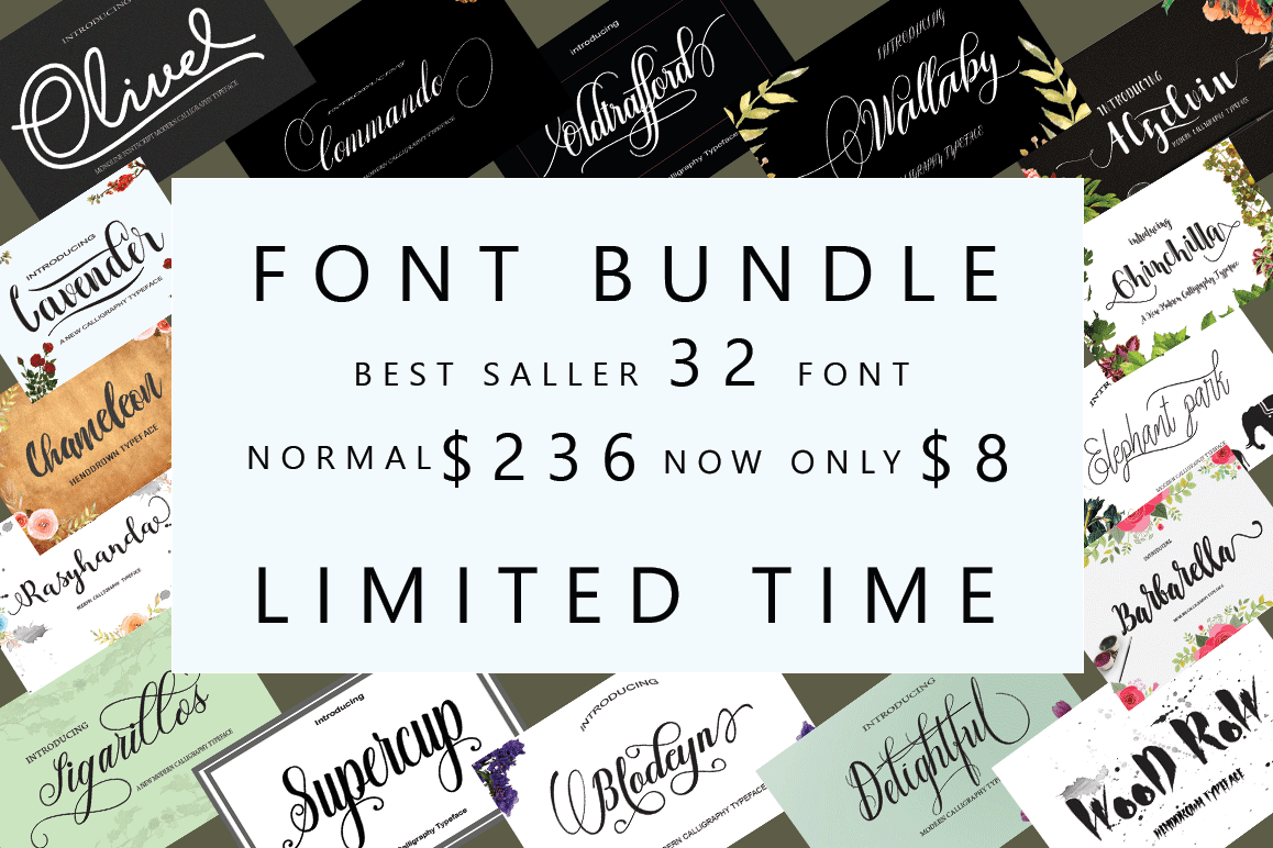FONT BUNDLES COLECTION 2018 example image
