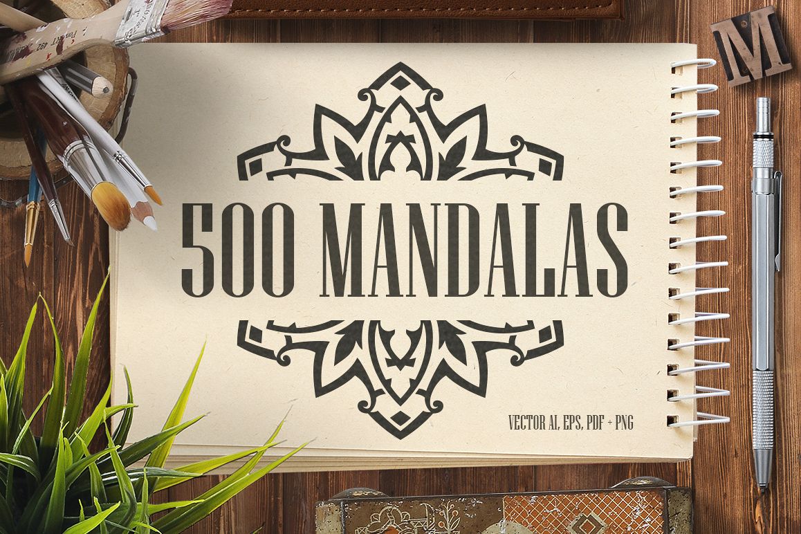 500 Vector Mandala Ornaments example image