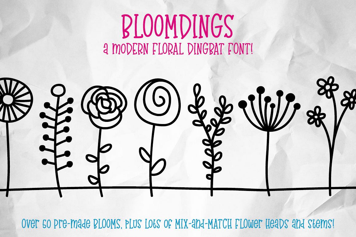 Bloomdings: abstract floral dingbats! example image