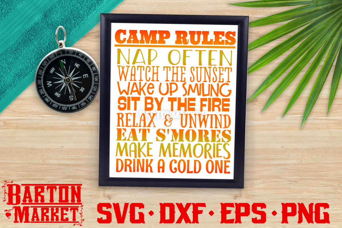 Camp Rules SVG DXF EPS PNG 1 example image