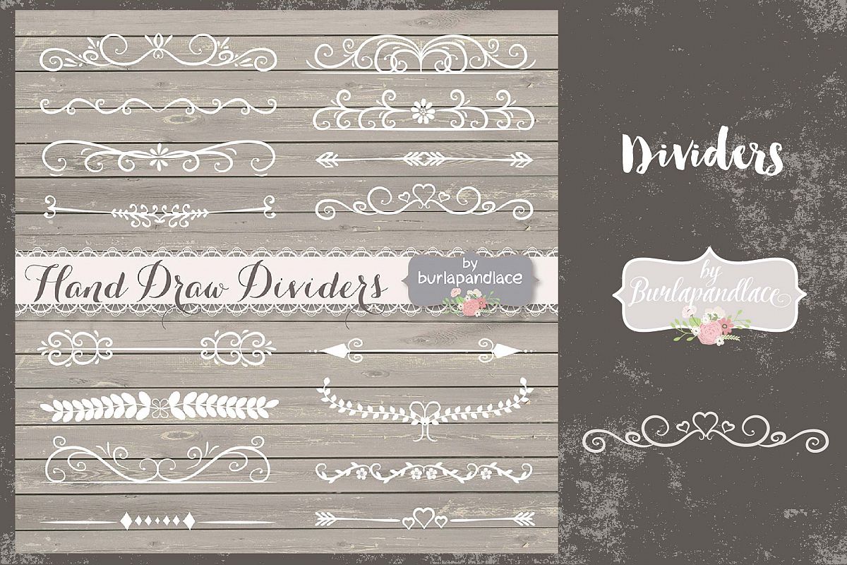 VECTOR Hand Drawn flourishes dividers example image