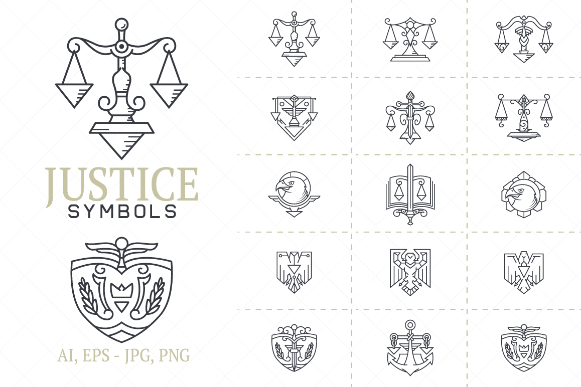 Justice Symbols Vector Set example image