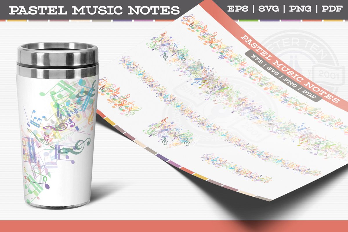 Pastel Music Notes example image