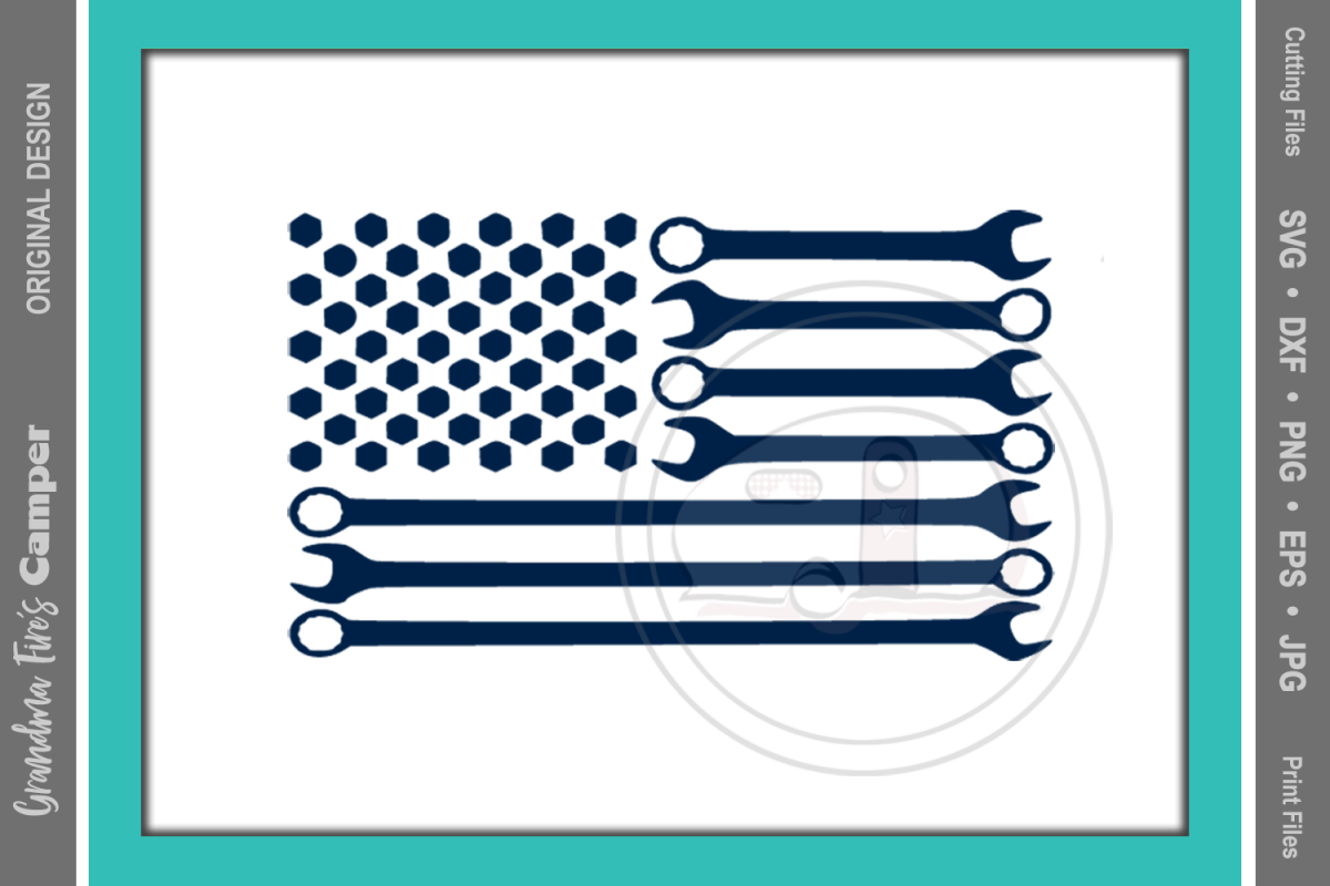Download American Flag SVG, Wrench Flag, Mechani | Design Bundles