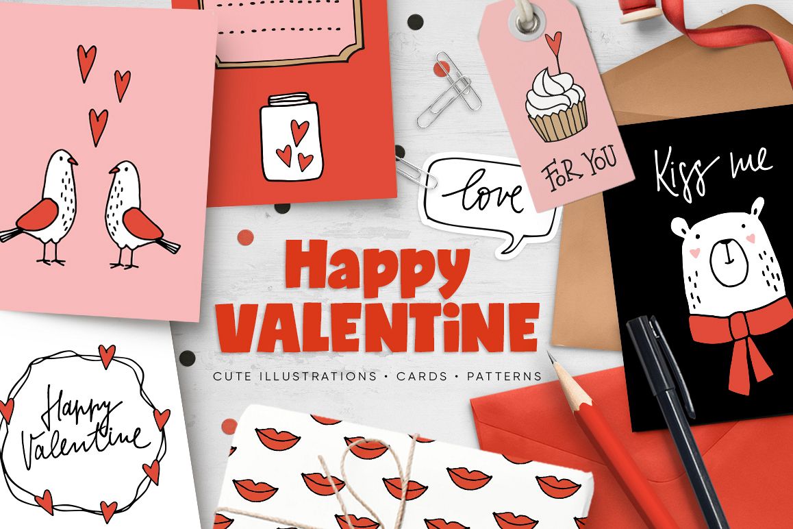 Happy Valentine graphic set example image