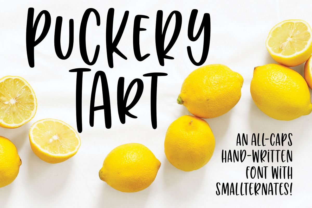 Puckery Tart: a tasty lettering font! example image