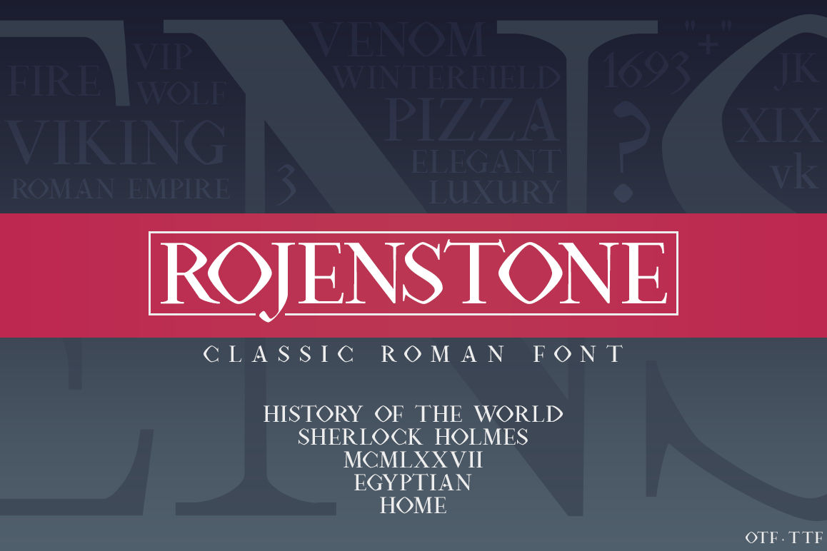 Rojenstone Font example image