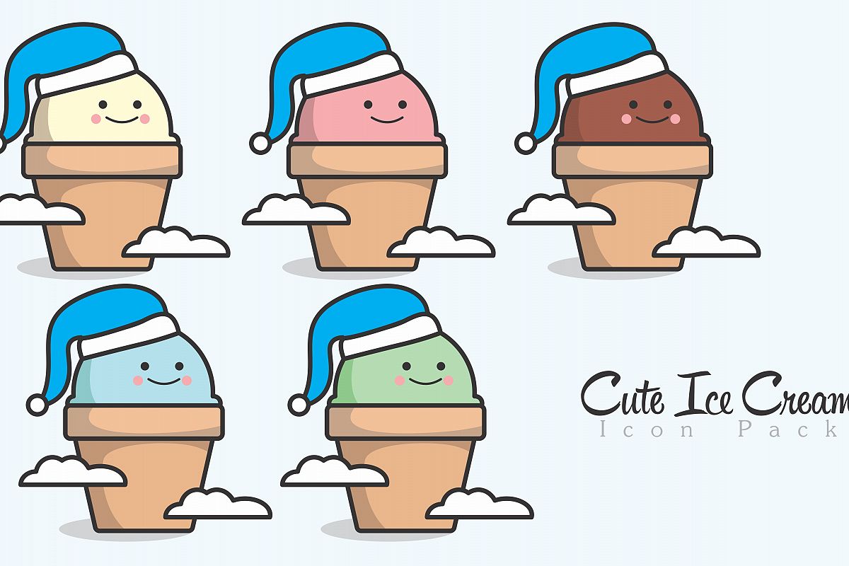 Cute Ice Cream Icon Pack example image