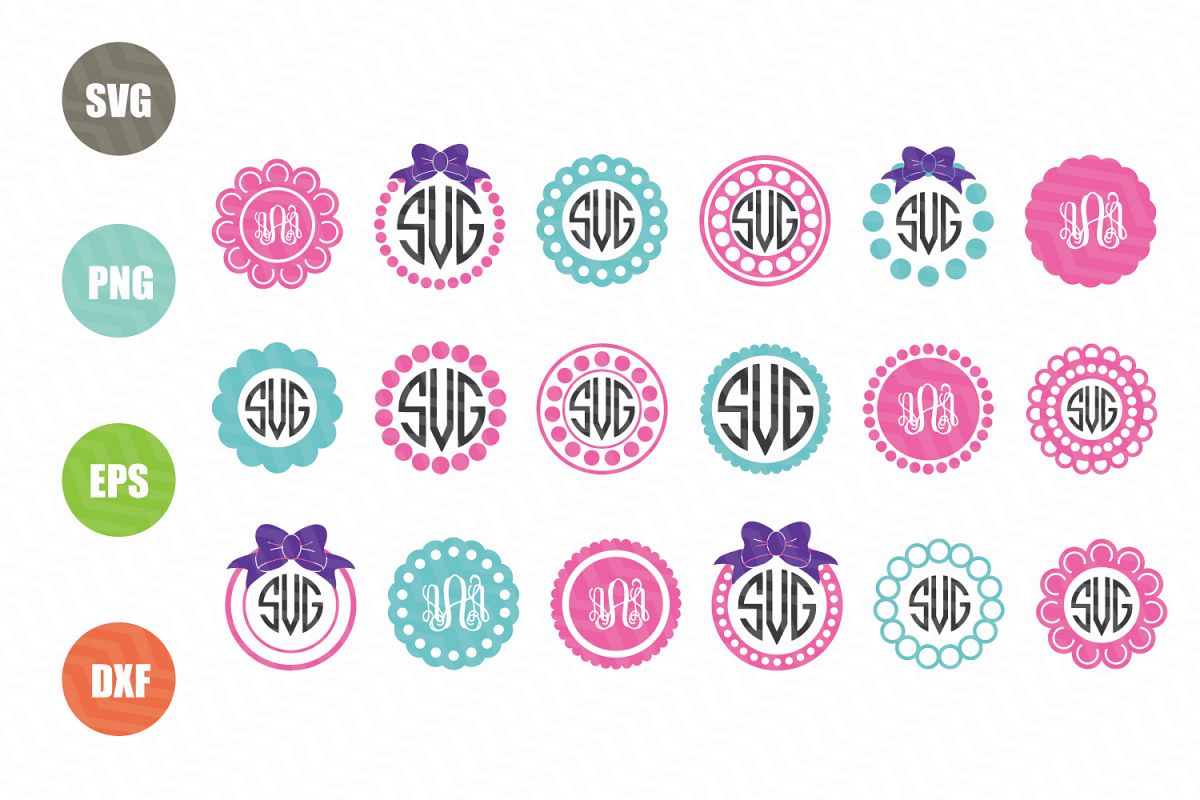 Circle Monogram Frames SVG example image
