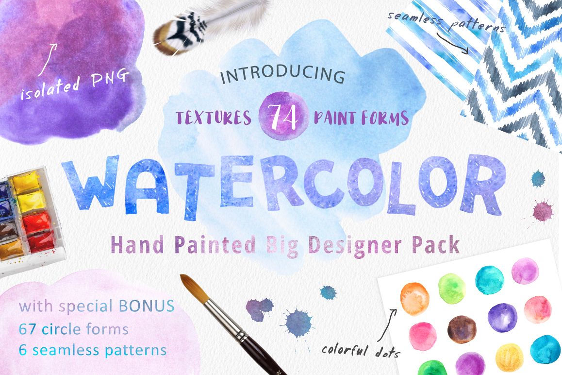 Big Watercolor Textures Pack example image