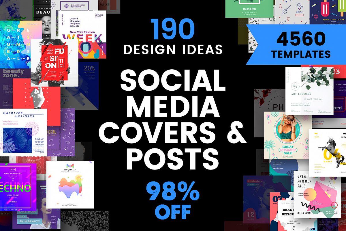 Social Media Cover & Post Design Templates Bundle SALE example image