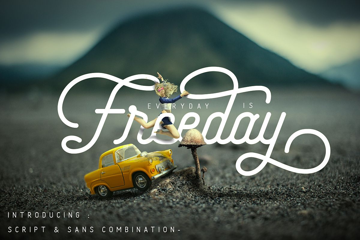 Freeday Script & Sans Font example image