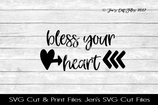 Bless Your Heart SVG Cut File example image