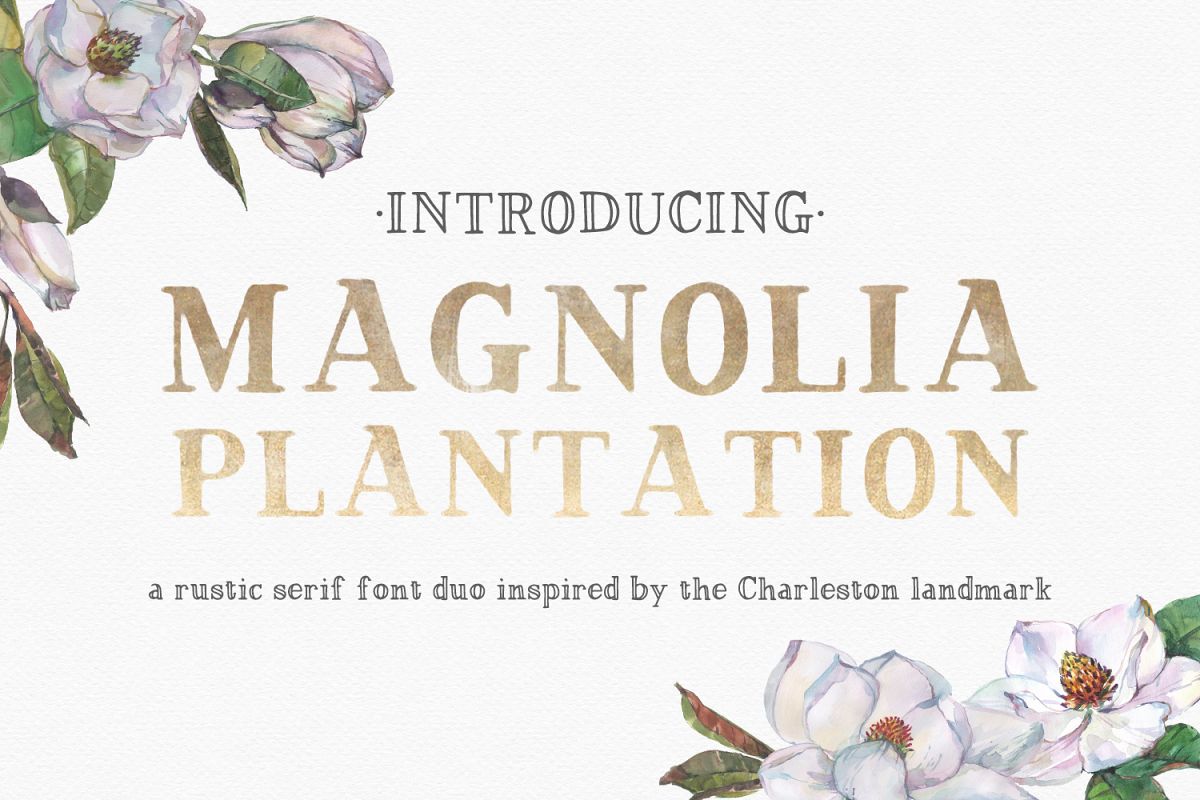 Magnolia Plantation Hand-lettered Serif Font Duo example image