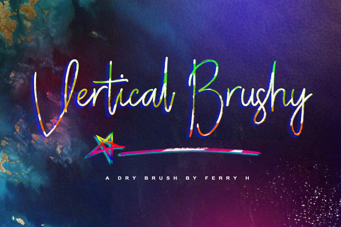 Vertical Brushy - Dry Brush Typeface example image