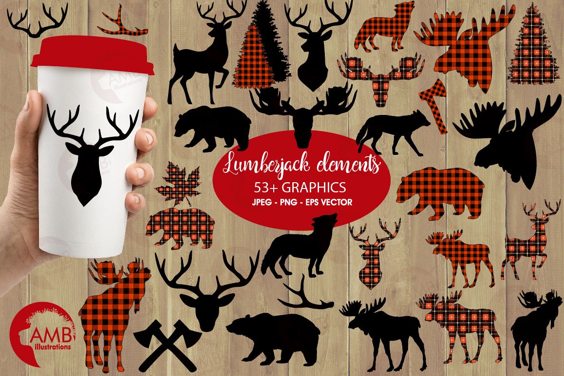 Lumberjack clipart, graphic, illustration, AMB-2315 example image