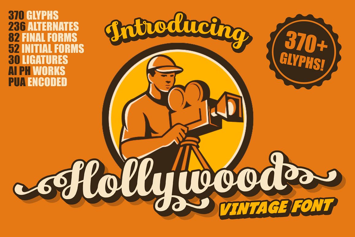 Hollywood • Vintage Font example image